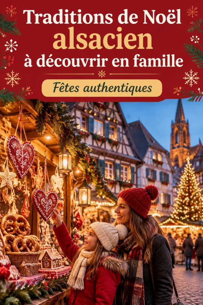 Ambiance festive des marchés de Noël alsaciens, illuminés et colorés.