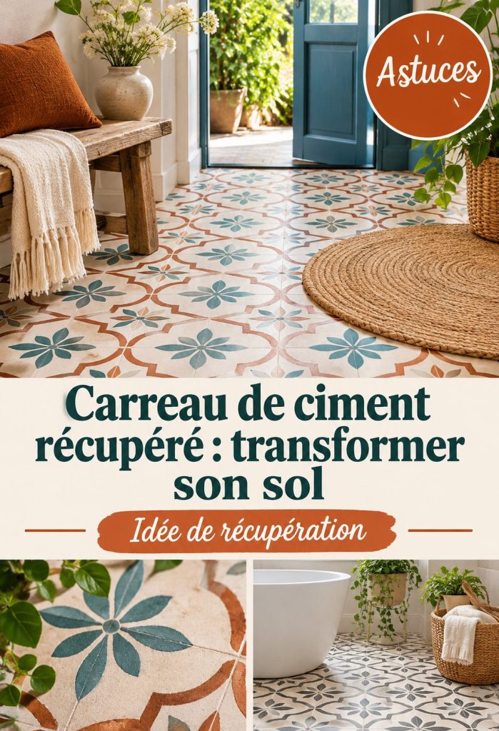 Un sol en carreaux de ciment récupérés dans un intérieur bordelais